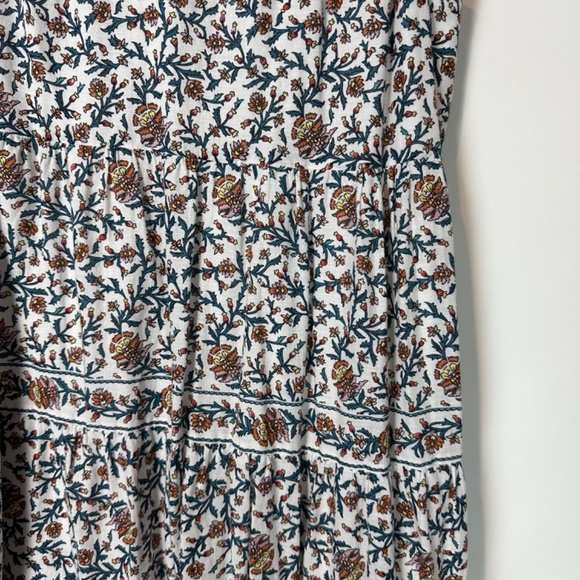 Max Studio Floral Cream Rose Branch Sleeveless Maxi Midi Tiered Dress Medium - Picture 5 of 6